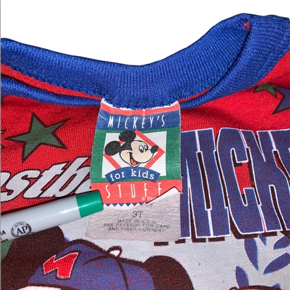 Vintage 90s Mickey Mouse Baseball Infant Single Stitch Shirt - Picture 3 of 4
